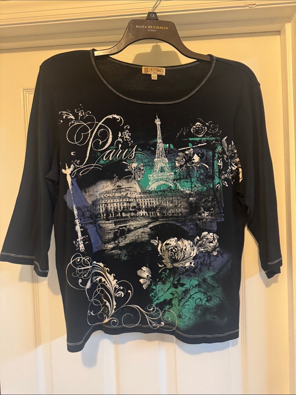 Paris Graphic Navy Women's Top by Blue Canyon